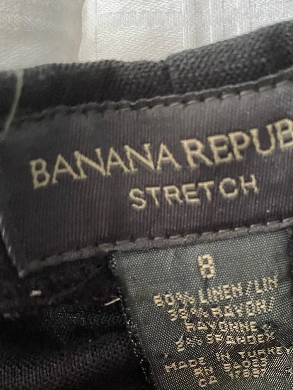 Banana Republic Dress Pants Womens 8 Black Linen Blend Wide Leg Trouser Elegant